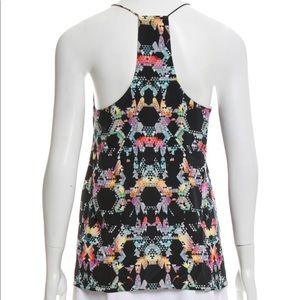Tibi geometric silk tank top